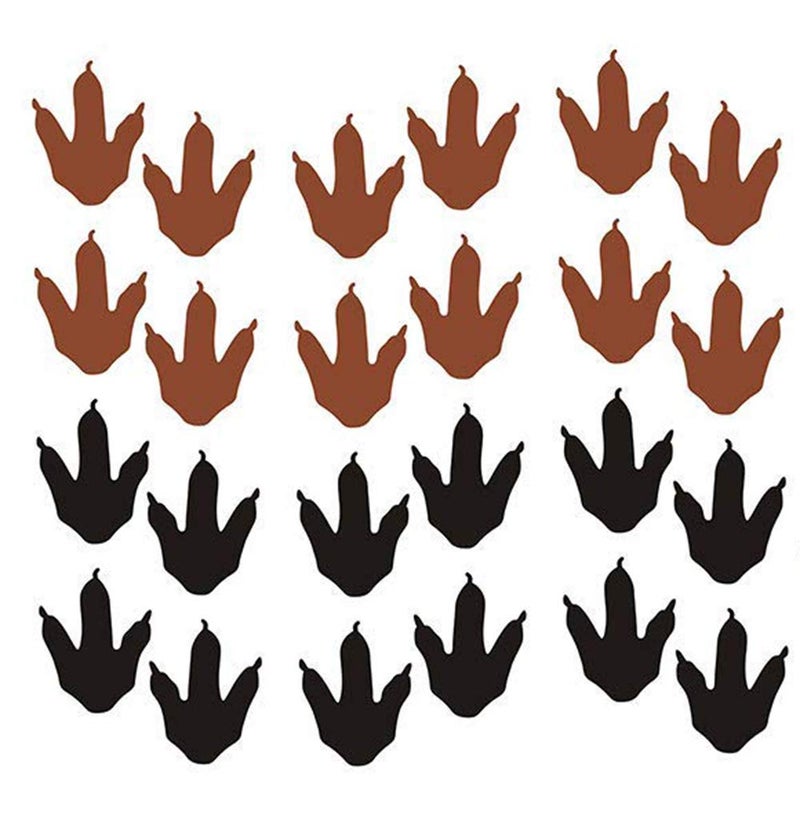 Easma Dinosaur Footprints Wall Decals (56pcs) 4 Size Dinosaur Tracks Decals Dinosaur Decor Baby Nursery Decals Removable Peel and Stick Vinyl Decals for Boy Bedroom Decorations - Image 1